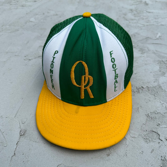 Vintage Oak Ridge Pioneers Football Lucky Stripes Hat 80s