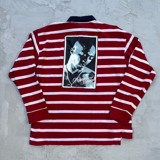 Vintage Makaveli Tupac Long Sleeve Polo Shirt - 2XL