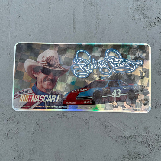 Vintage NASCAR Richard Petty 43 Iridescent Metal License Plate