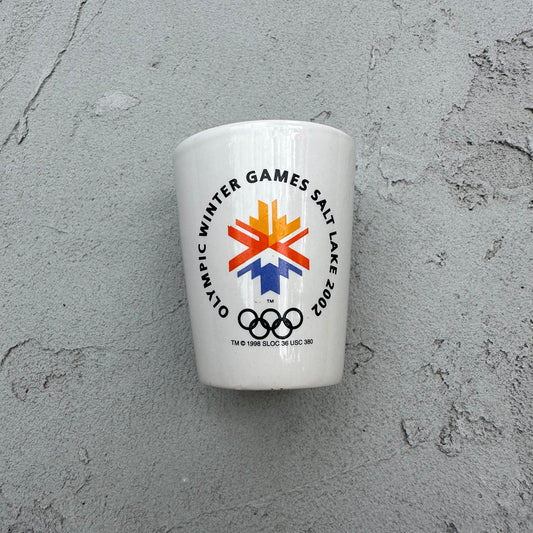 Vintage Olympics Salt Lake City 2002 Ceramic Shot Glass