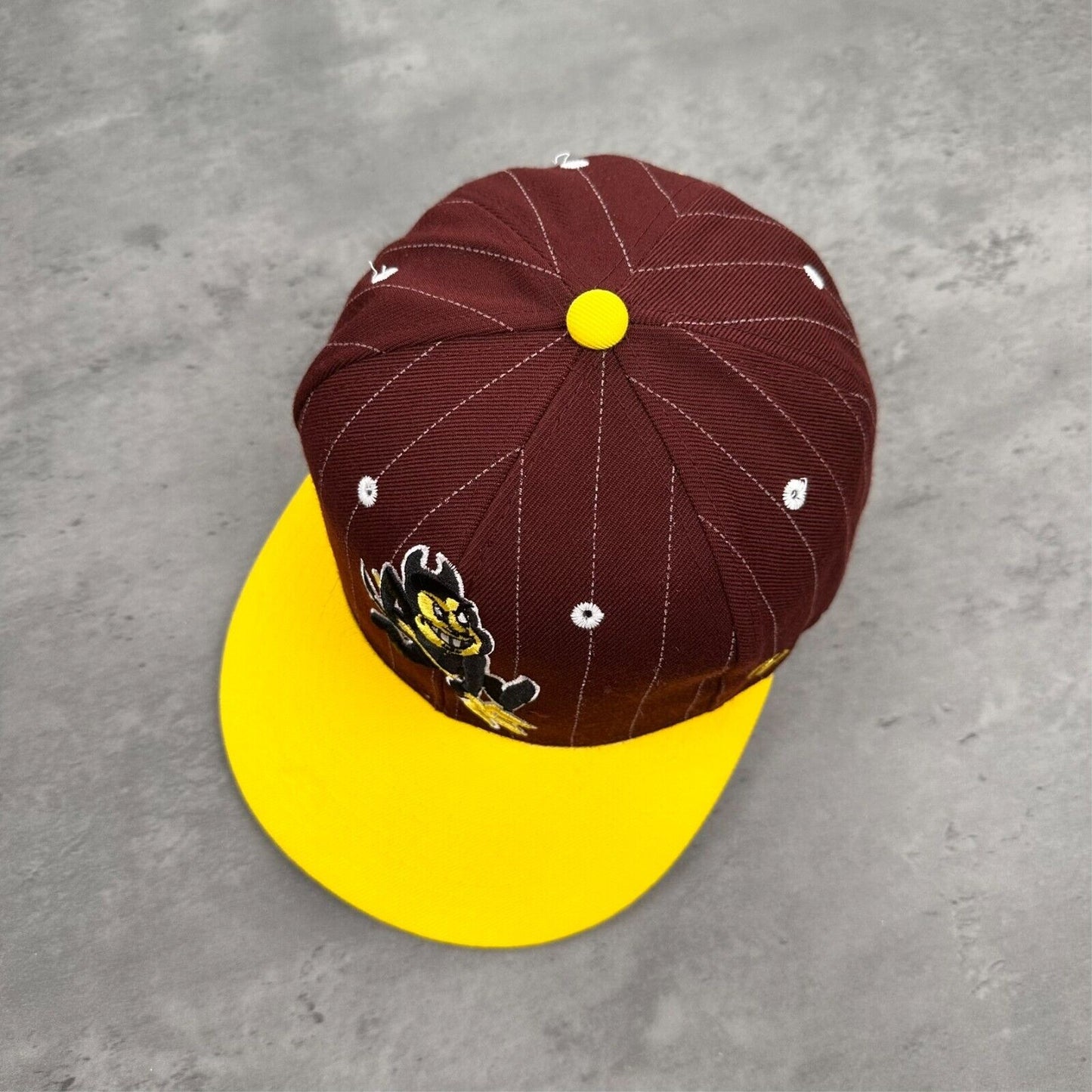 Vintage Zephyr Arizona State University Sun Devils Pinstripe Burgundy Yellow Hat