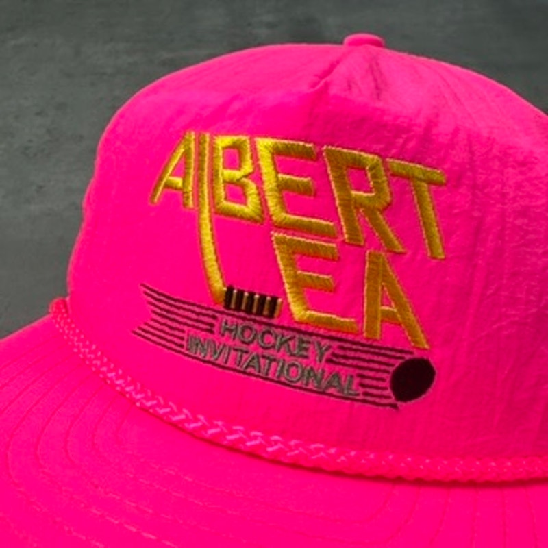 Vintage Albert Lea Minnesota Hockey Invitational Pink Roper Hat