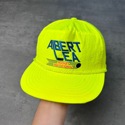 Vintage Albert Lea Minnesota Hockey Invitational Neon Roper Hat