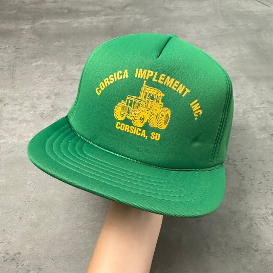 Vintage Corsica Implement South Dakota Tractor Farming Trucker Hat