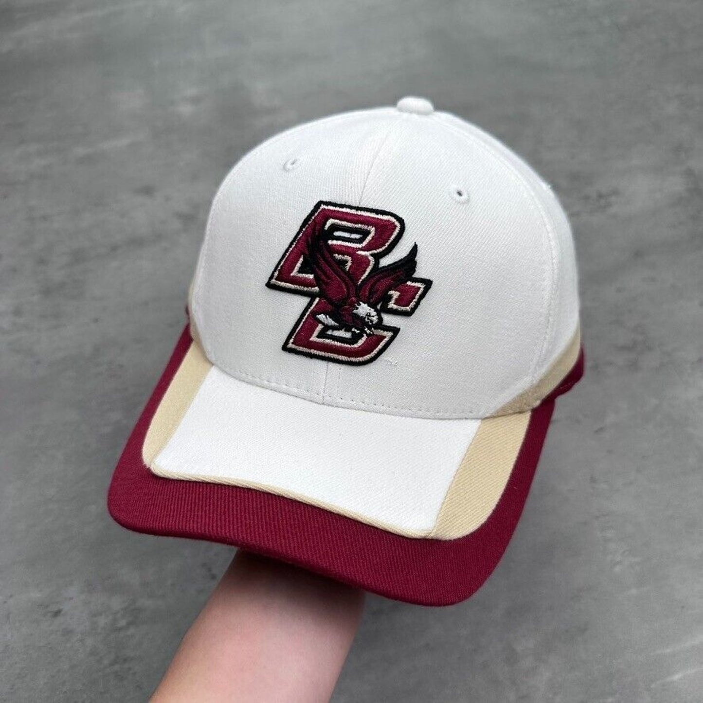 Vintage Deadstock Reebok Boston College Eagles White Maroon Hat