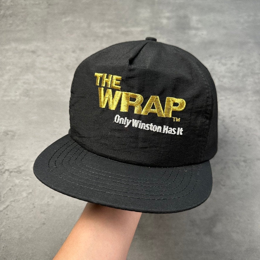 Vintage The Wrap Only Winston Has It Cigarette Black Hat