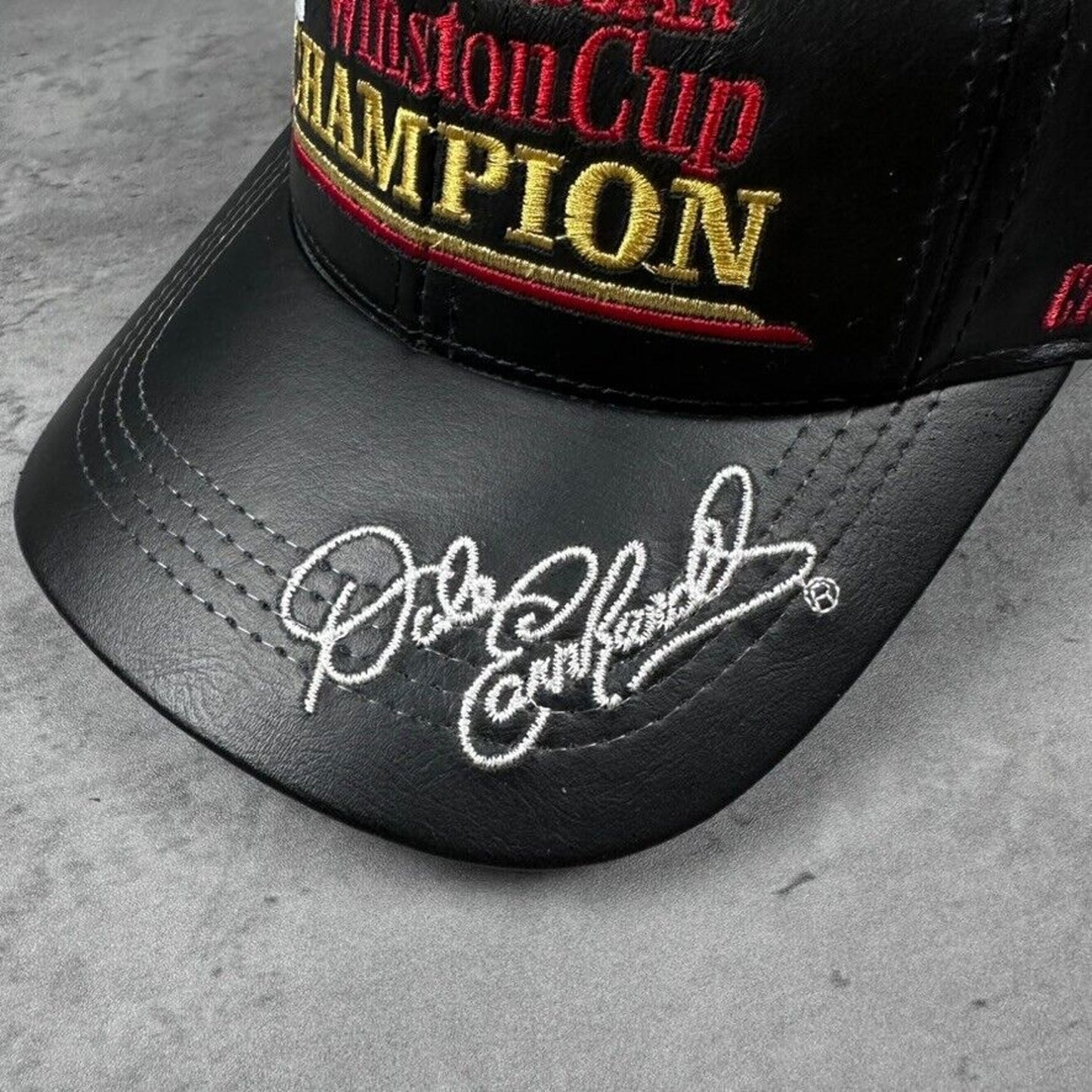 Vintage Dale Earnhardt NASCAR Winston Cup Champions Leather Hat