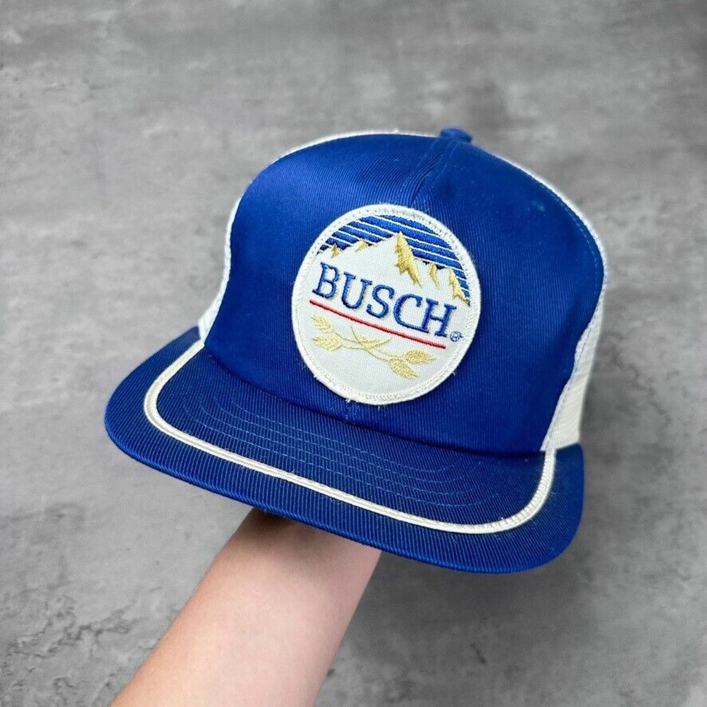 Vintage Busch Beer Blue White Hat