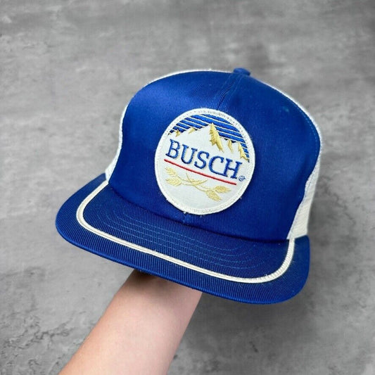 Vintage Busch Beer Blue White Hat