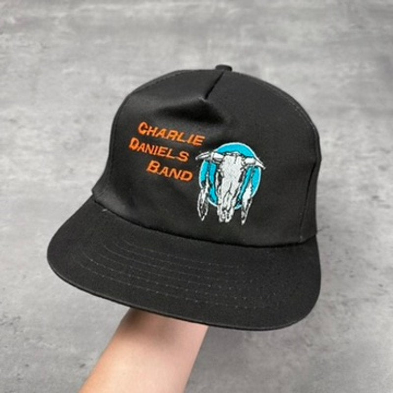 Vintage Charlie Daniels Band Country Music Skull 80s Hat