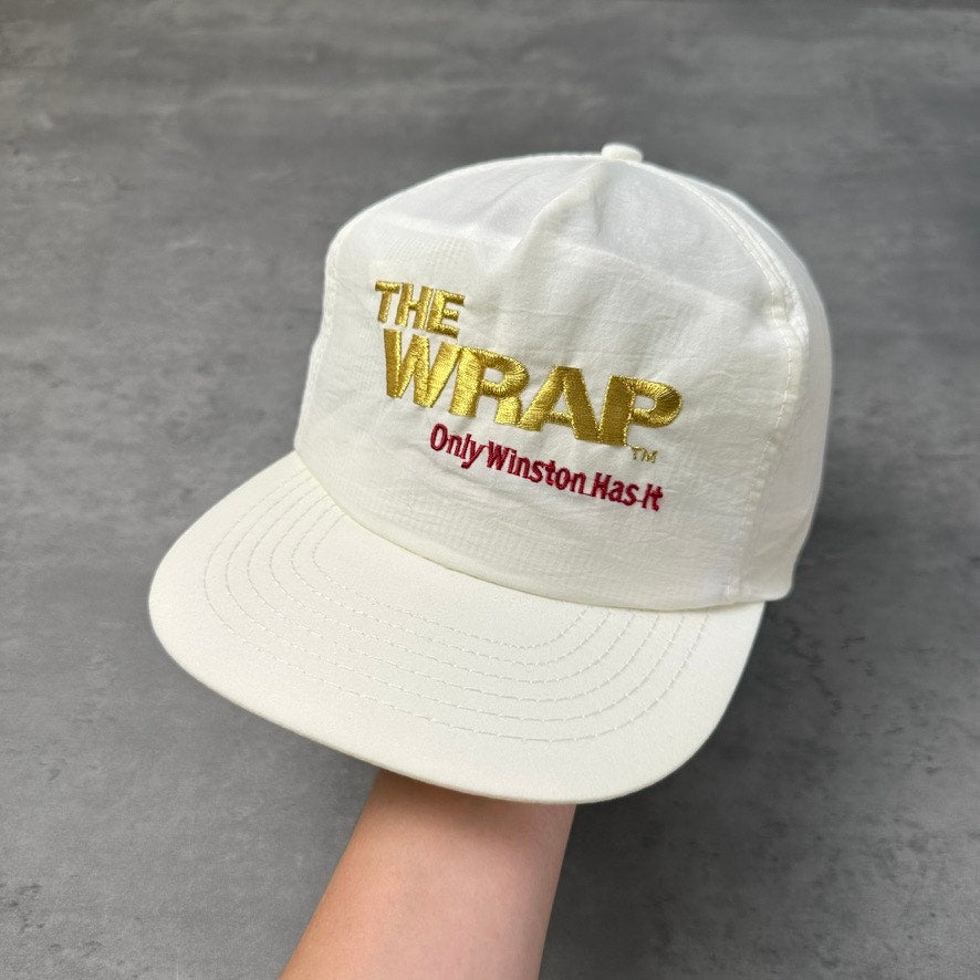 Vintage The Wrap Only Winston Has It Cigarette White Hat