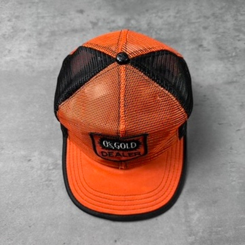 Vintage O's Gold Dealer Seed Company Orange Black Hat