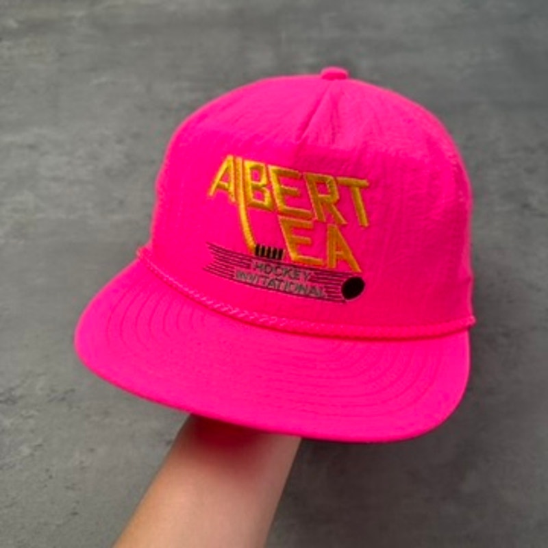 Vintage Albert Lea Minnesota Hockey Invitational Pink Roper Hat