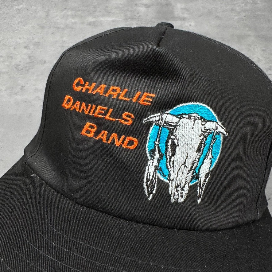 Vintage Charlie Daniels Band Country Music Skull 80s Hat