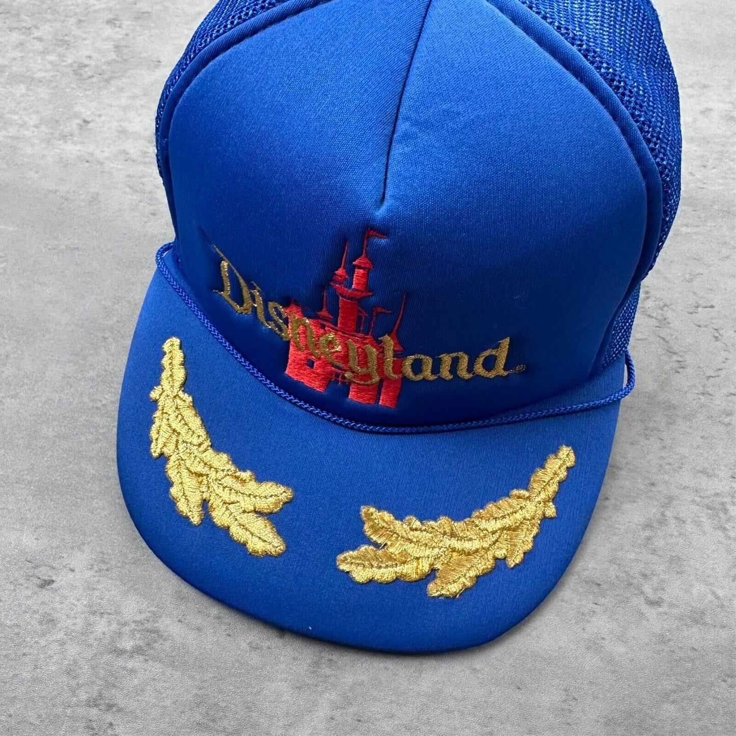 Vintage Disneyland Walt Disney Productions Gold Leaf 80s Hat