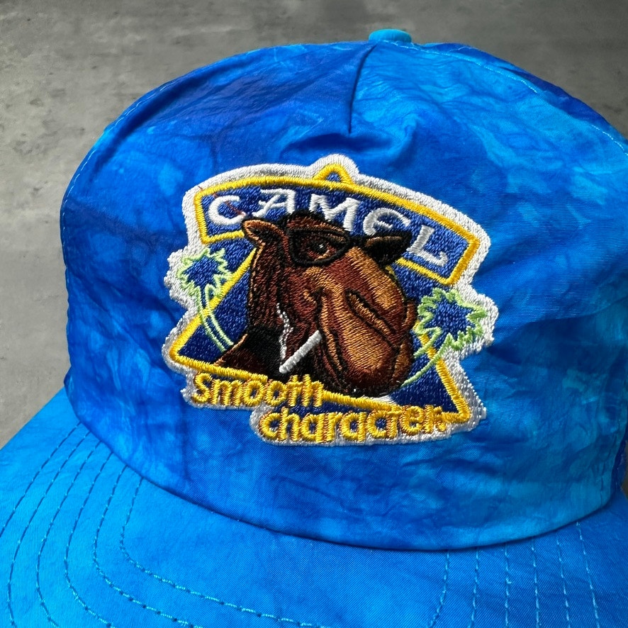 Vintage Camel Cigarettes Smooth Character Blue Nylon Snapback Hat