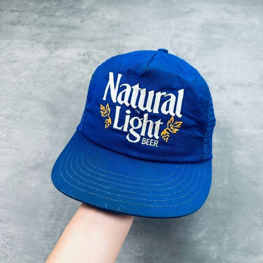 Vintage Natural Light Beer Blue Trucker Hat