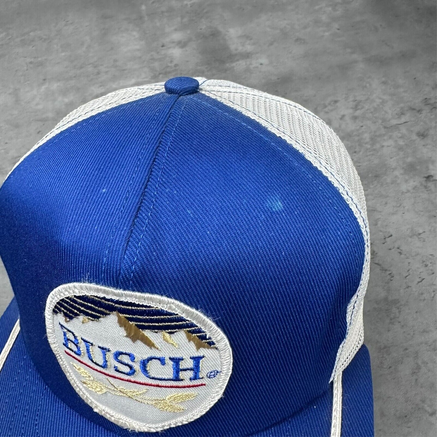 Vintage Busch Beer Blue White Hat