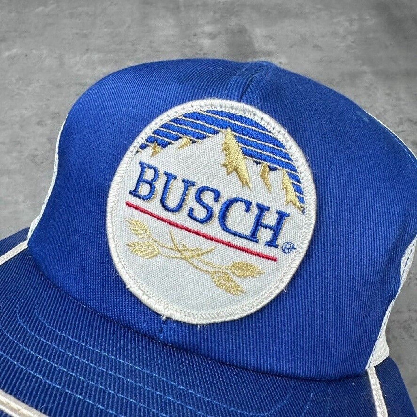 Vintage Busch Beer Blue White Hat