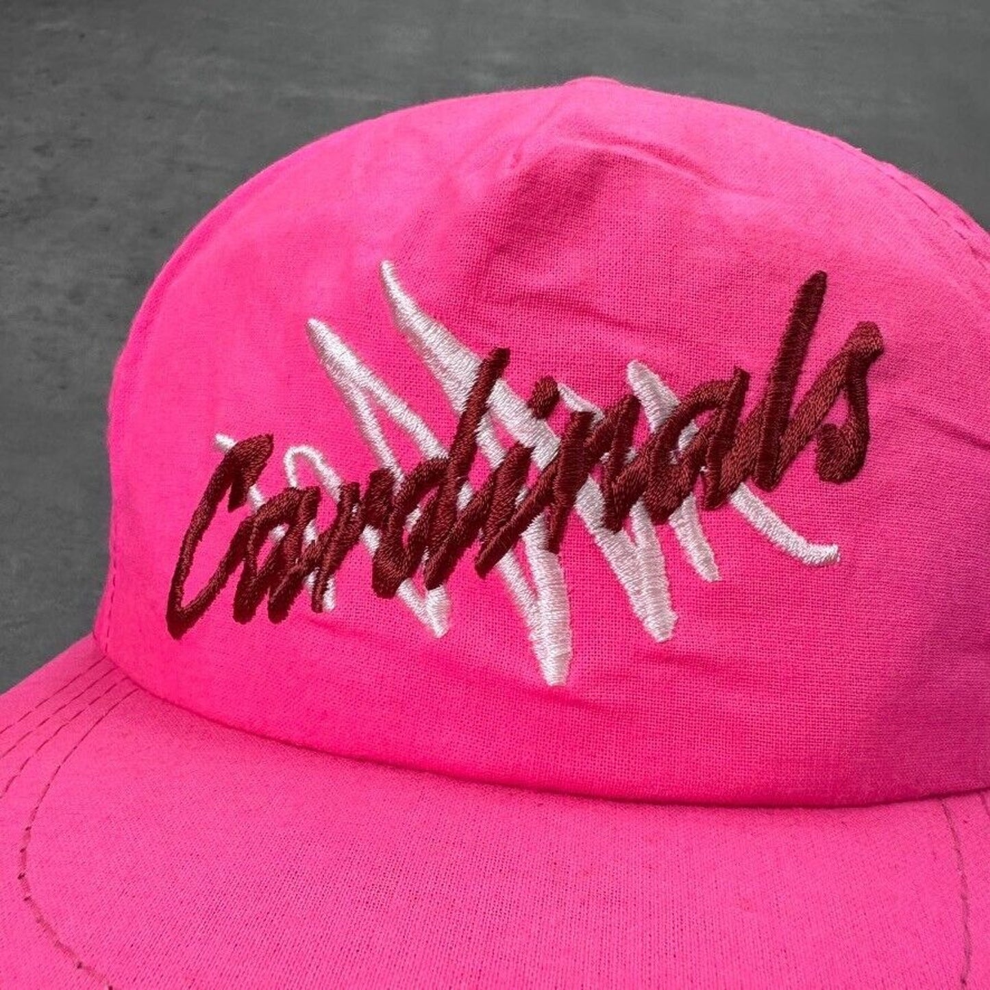 Vintage St. Louis Cardinals Cursive Script Scribble 80s Hot Pink MLB NFL Hat