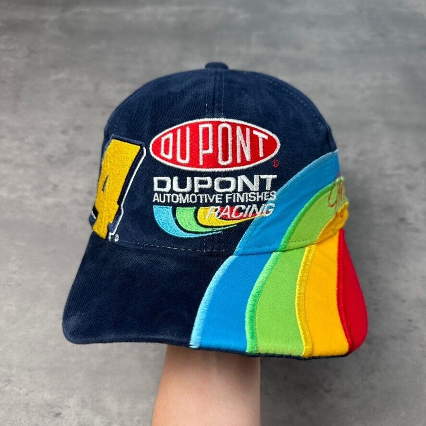 Vintage Dupont Racing Jeff Gordon 24 Rainbow Hat