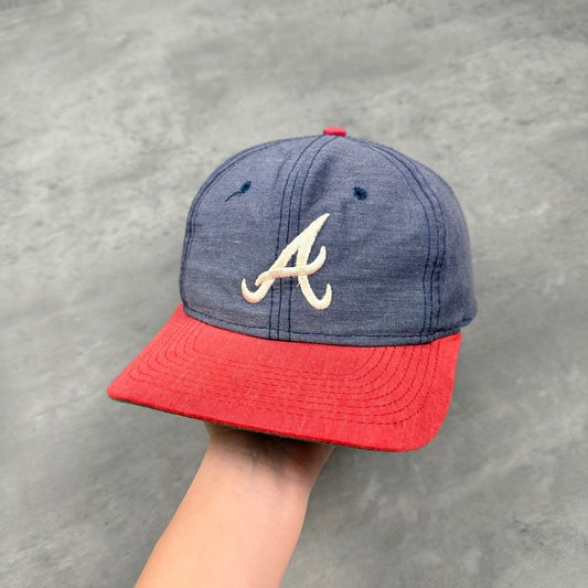 Vintage MLB Atlanta Braves Red Blue Distressed Hat