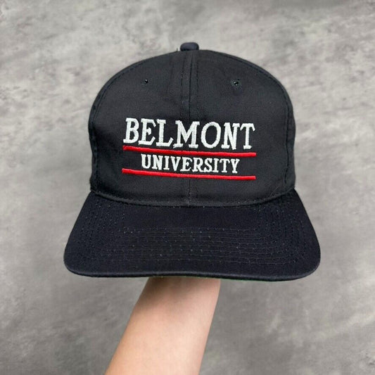 Vintage Belmont University Yupoong Green Brim Hat