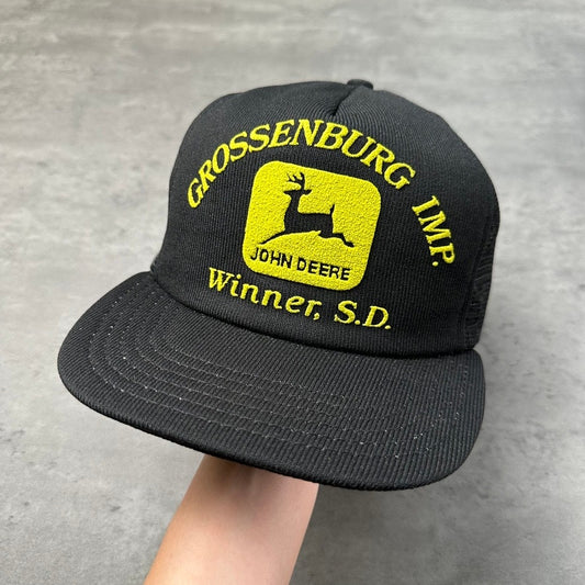 Vintage John Deere Grossenburg Implement Winner South Dakota Black Hat